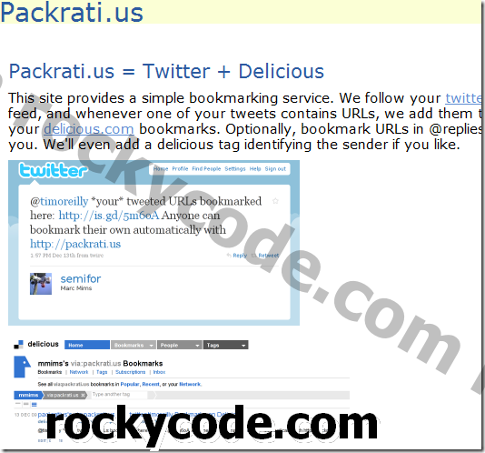 Packrati.us: Aggiungi automaticamente i segnalibri ai tuoi link Twitter su Delicious