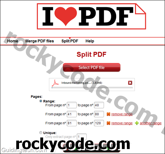 ILovePDF: unisci e dividi i file PDF online