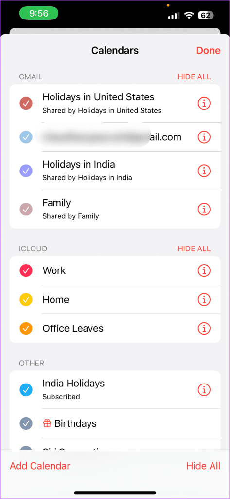   Kalender in der Kalender-App iPhone