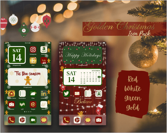 Icone di app estetiche natalizie dorate per iPhone Screenshot