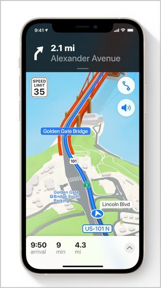 Nye funktioner på Apple Maps i iOS 15