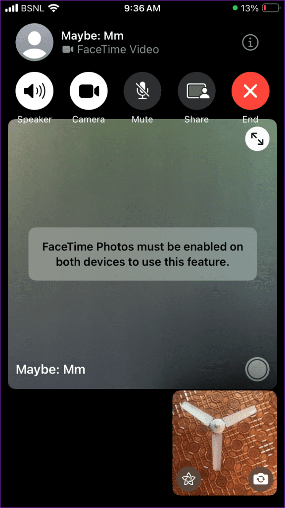   Фотографии FaceTime должны быть включены.