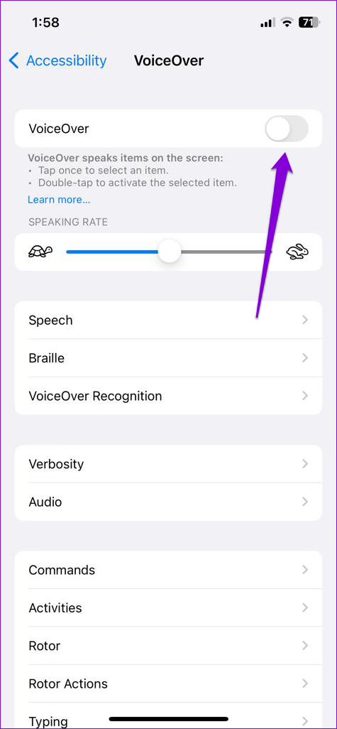   Απενεργοποιήστε το VoiceOver στο iPhone