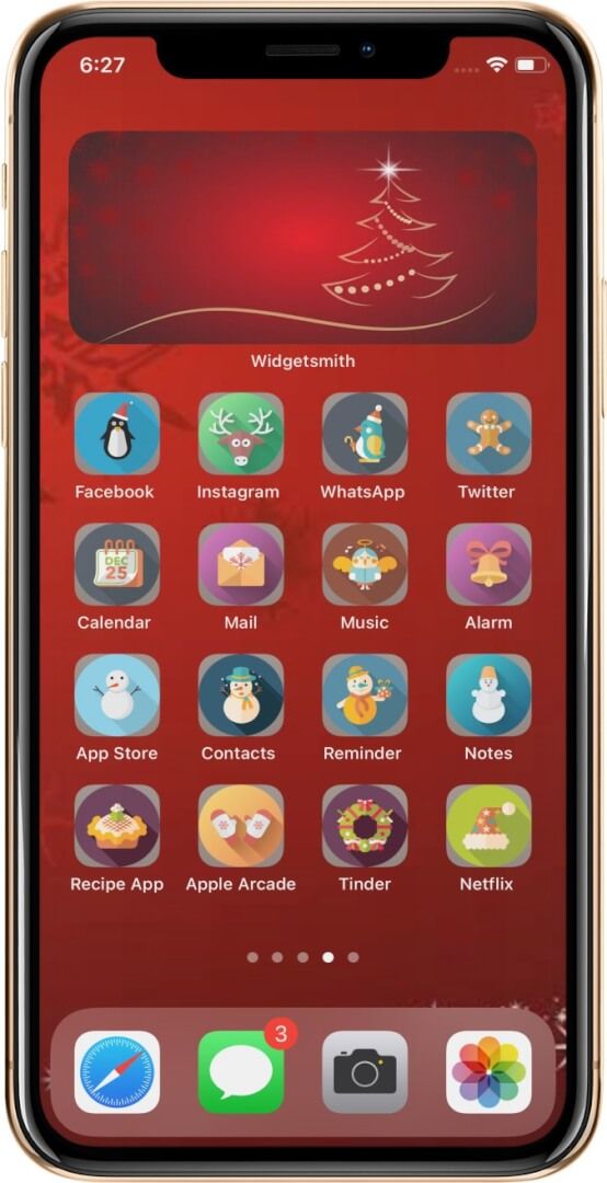 Icone di app estetiche natalizie per iPhone con iOS 14