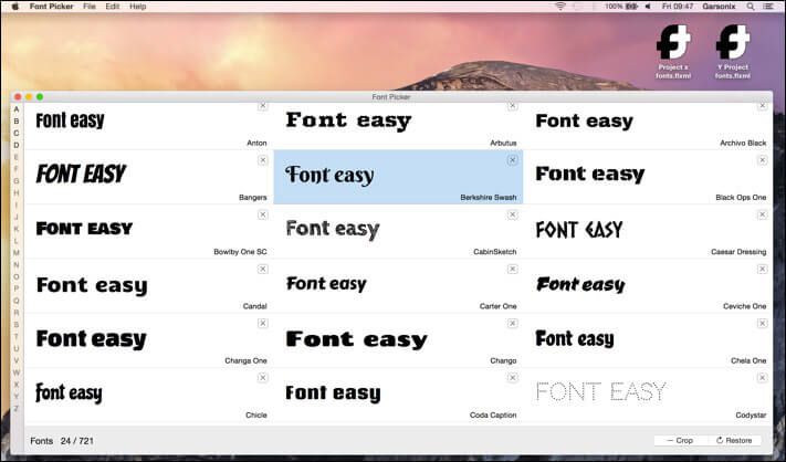 Fontu atlasītāja programmatūra macOS