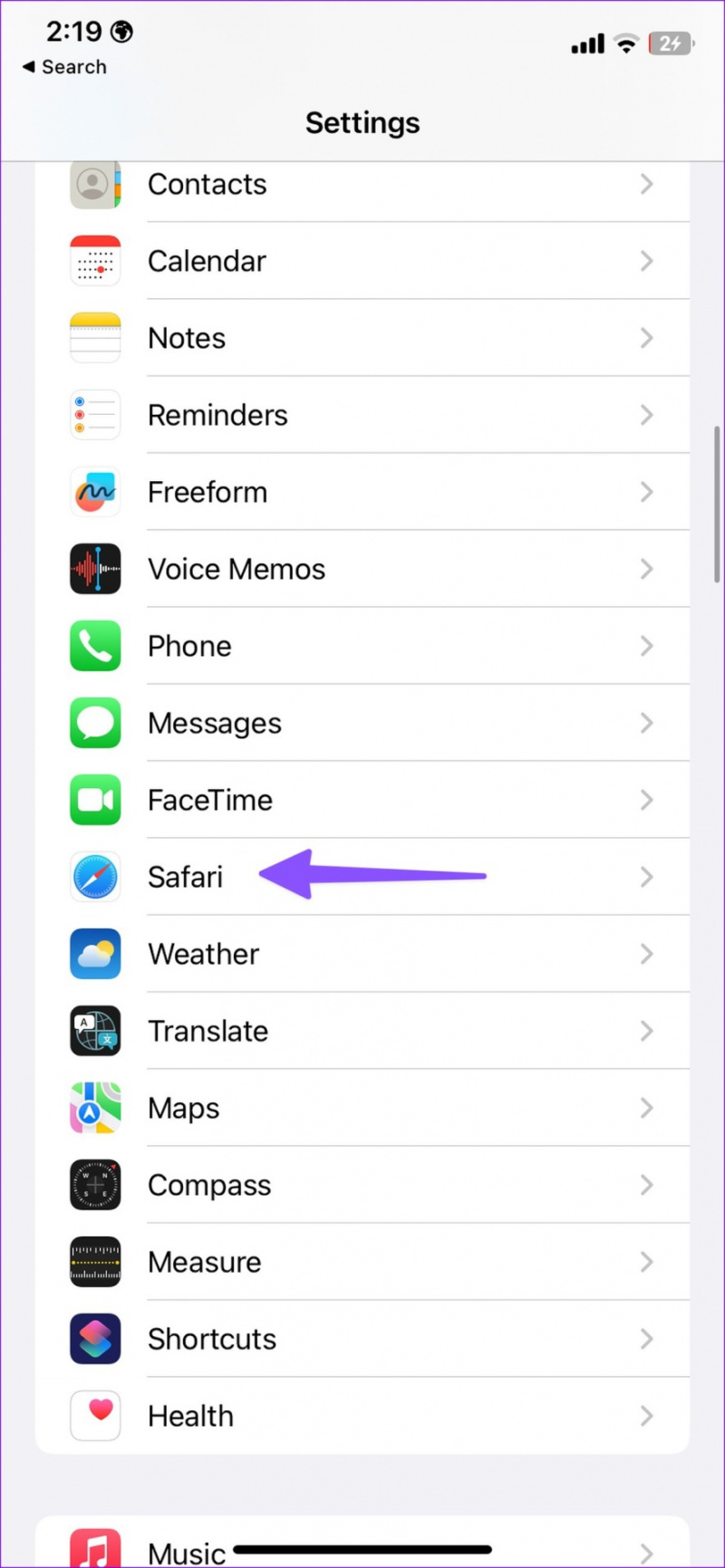   Otvorte nastavenia Safari a iPhone