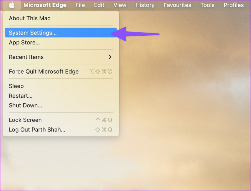   Åpne Systeminnstillinger på Mac