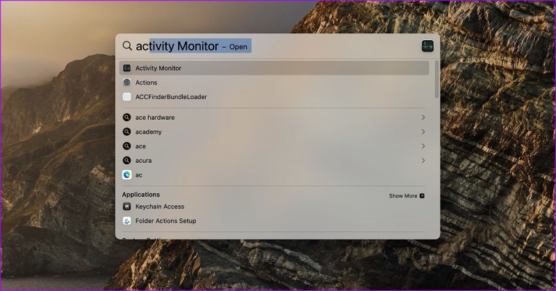   åpne aktivitetsmonitor på Mac