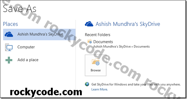Deaktivieren der Option zum Speichern auf SkyDrive in Office 2013 (Word, Excel, PowerPoint)