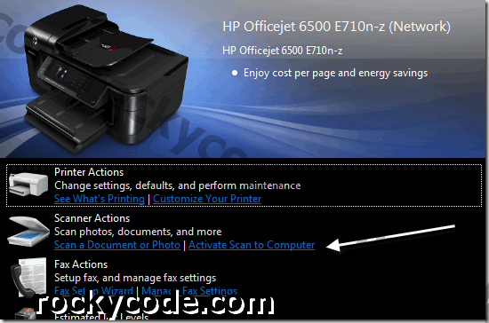 Come abilitare le opzioni di scansione nella stampante HP Officejet 6500A Plus