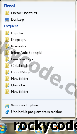 Com afegir un separador alineat a Windows 7 Jumplist