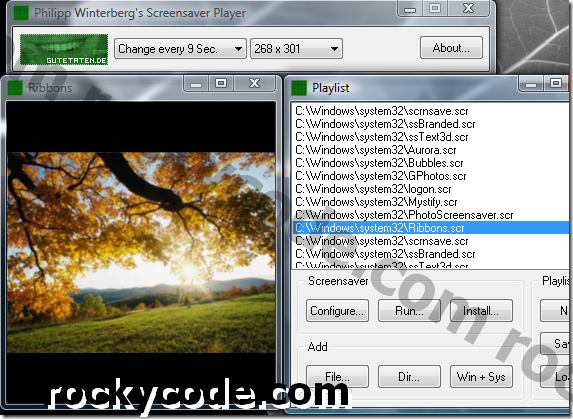 Screensaver Player: Shuffle Screensavers Použití seznamu skladeb pro ně