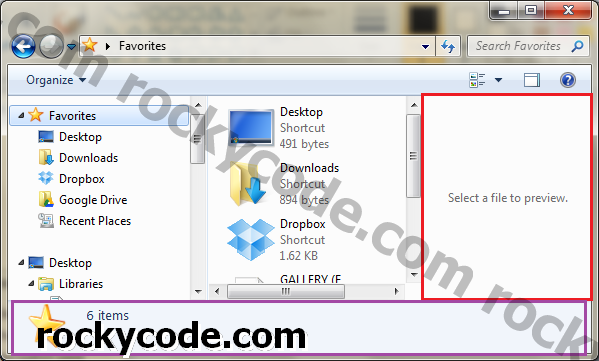 Kako trajno onemogućiti okvir za pregled u sustavu Windows 7 Explorer