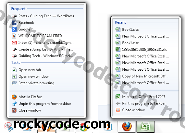 Slik deaktiverer du nylige og hyppige elementer fra å vises på Windows 7 oppgavelinjen Hopplistemeny