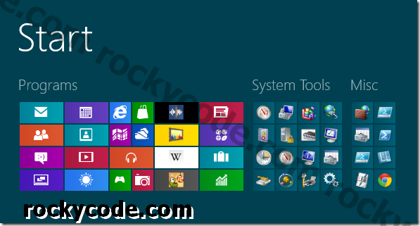 Windows 8のスタート画面とグループ設定で管理設定を表示する方法