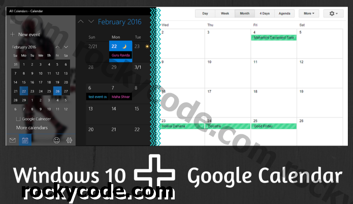Ako integrovať Kalendár Google s aplikáciou Windows 10 Calender