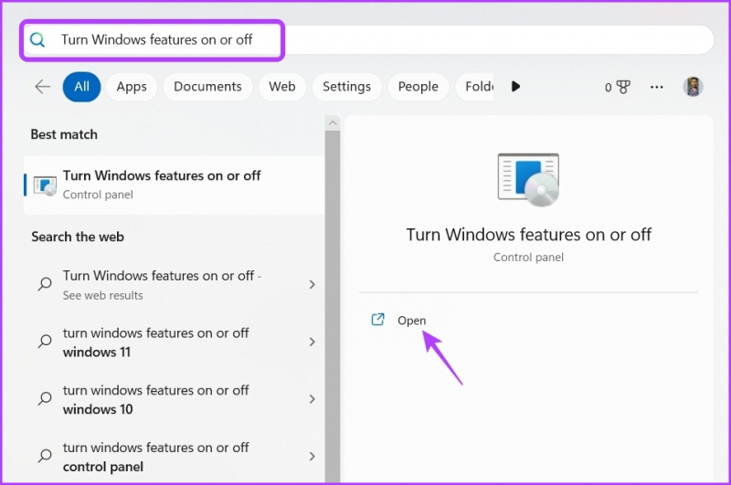   Slå Windows-funksjoner på eller av på Windows Search