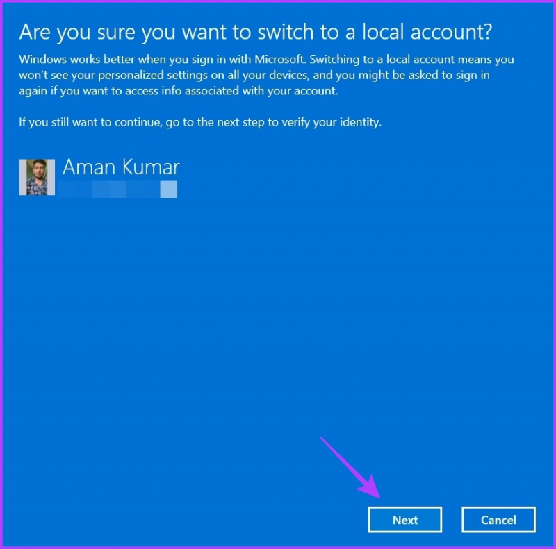  Kitas mygtukas „Microsoft“ raginime